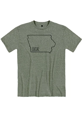 Rally Iowa Olive Local State Shape Short Sleeve Fashion T Shirt