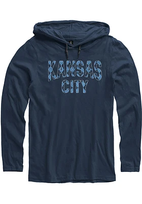 Rally Kansas City Mens Navy Blue Argyle Pattern Long Sleeve Hoodie