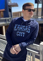 Rally Kansas City Mens Navy Blue Argyle Pattern Long Sleeve Hoodie