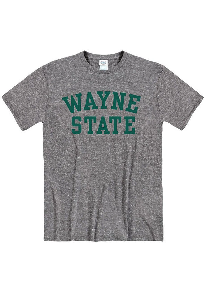 Wayne State Warriors Grey Arch Name Short Sleeve T Shirt