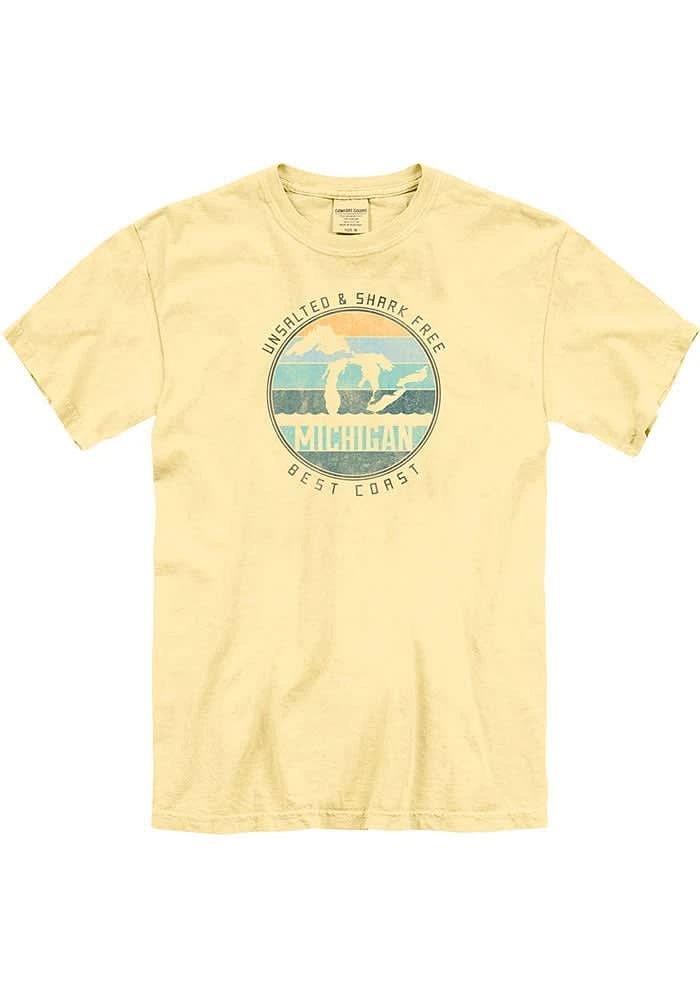 Michigan Yellow Circle Cladding Short Sleeve T Shirt