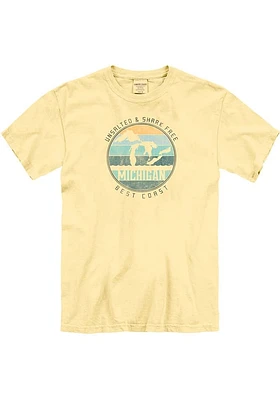Michigan Yellow Circle Cladding Short Sleeve T Shirt