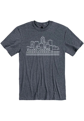 Des Moines Navy Blue City Skyline Short Sleeve Fashion T Shirt