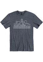 Des Moines Navy Blue City Skyline Short Sleeve Fashion T Shirt