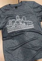 Des Moines Navy Blue City Skyline Short Sleeve Fashion T Shirt