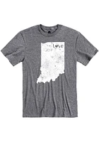 Indiana Graphite Love State Shape Short Sleeve Fashion T Shirt