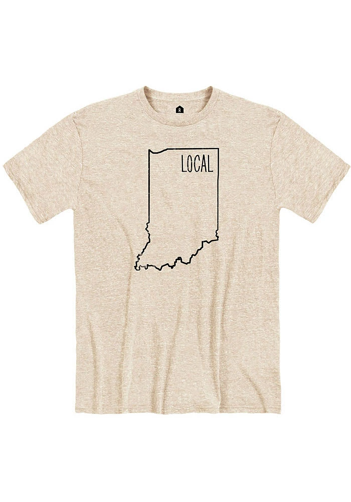 Indiana Oatmeal Local State Shape Short Sleeve Fashion T Shirt