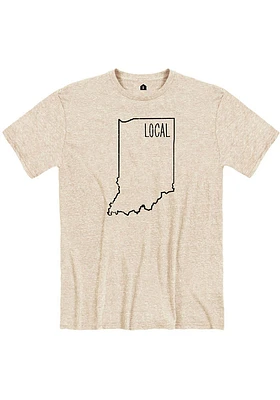 Indiana Oatmeal Local State Shape Short Sleeve Fashion T Shirt