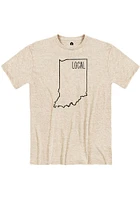 Indiana Oatmeal Local State Shape Short Sleeve Fashion T Shirt