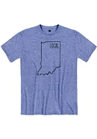 Indiana Blue Local State Shape Short Sleeve Fashion T Shirt