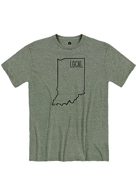 Indiana Olive Local State Shape Short Sleeve Fashion T Shirt