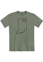 Indiana Olive Local State Shape Short Sleeve Fashion T Shirt