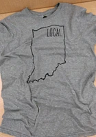 Indiana Olive Local State Shape Short Sleeve Fashion T Shirt