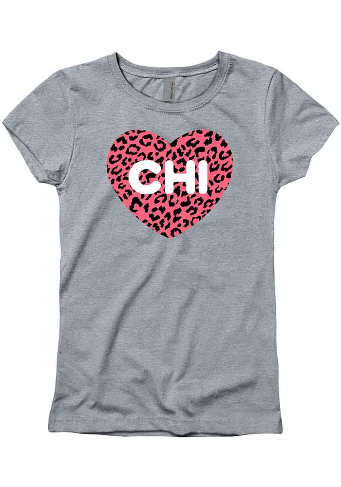 Chicago Girls Cheetah Heart Short Sleeve Tee