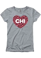 Chicago Girls Cheetah Heart Short Sleeve Tee