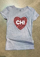 Chicago Girls Cheetah Heart Short Sleeve Tee