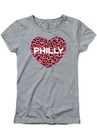 Philadelphia Girls Cheetah Heart Short Sleeve Tee