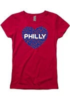 Philadelphia Girls Cheetah Heart Short Sleeve Tee