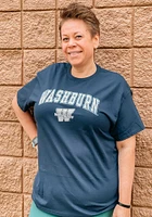 Washburn Ichabods Navy Blue Arch Mascot Short Sleeve T Shirt