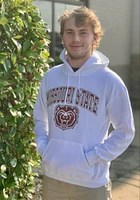 Missouri State Bears Mens White Arch Mascot Long Sleeve Hoodie