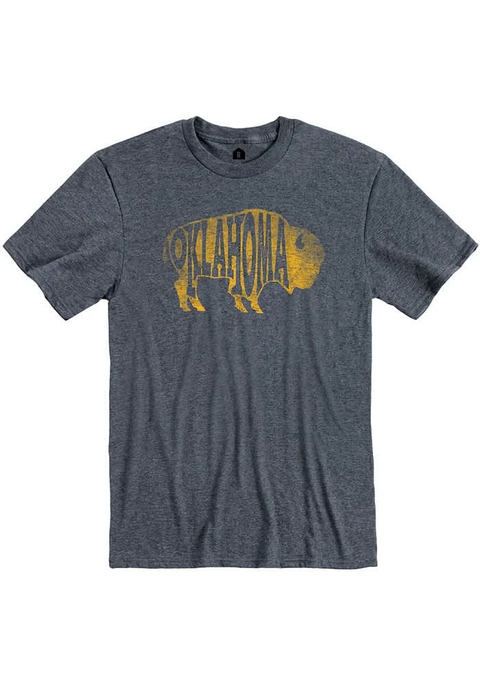 Oklahoma Navy Blue Buffalo Short Sleeve Fashion T Shirt