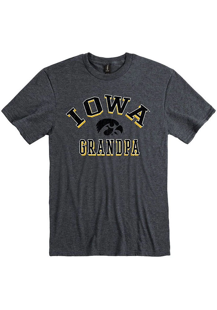 Iowa Hawkeyes Charcoal Grandpa Number One Short Sleeve T Shirt