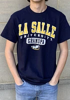 La Salle Explorers Navy Blue Grandpa Pill Short Sleeve T Shirt
