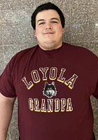 Loyola Ramblers Maroon Grandpa Number One Short Sleeve T Shirt