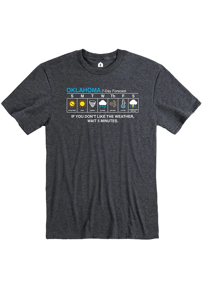 Oklahoma Grey Forecast Short Sleeve Fashion T Shirt
