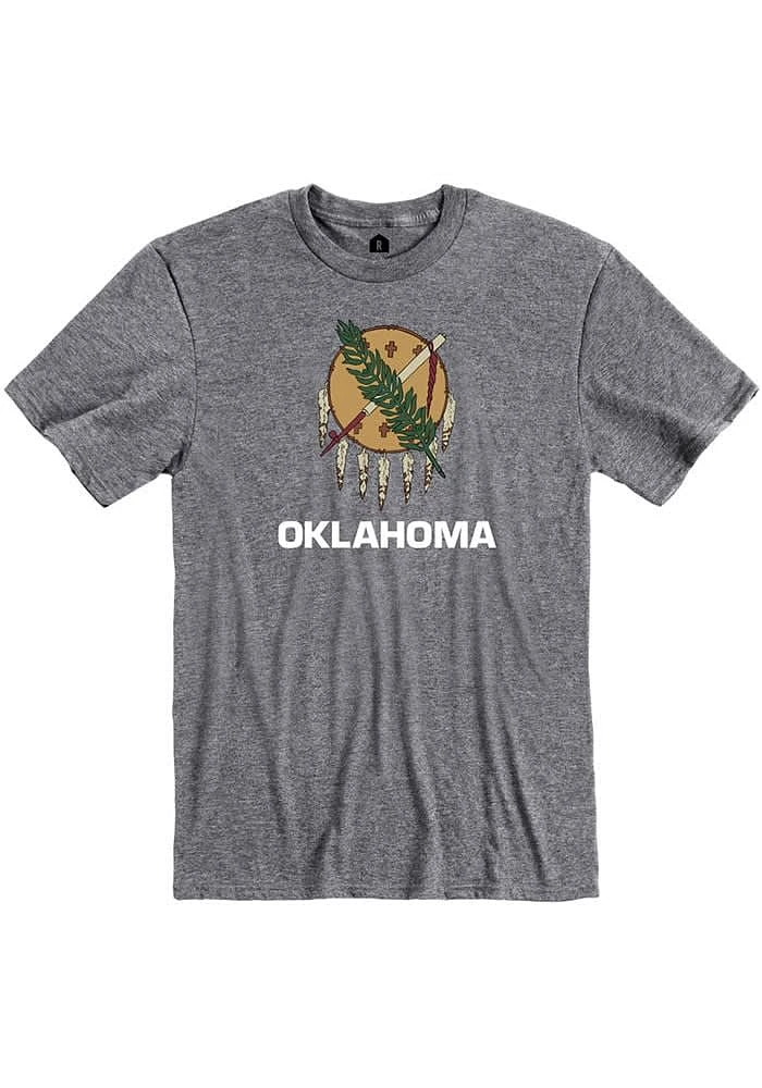 Oklahoma Graphite State Flag Short Sleeve Fashion T Shirt