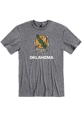 Oklahoma Graphite State Flag Short Sleeve Fashion T Shirt