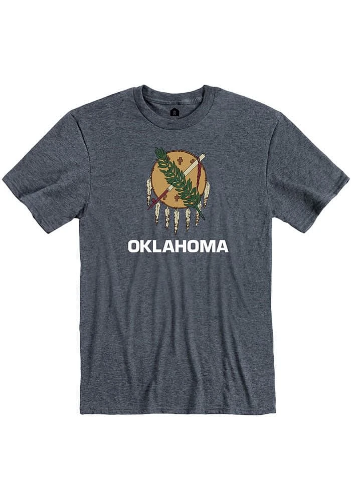 Oklahoma Navy Blue State Flag Short Sleeve Fashion T Shirt