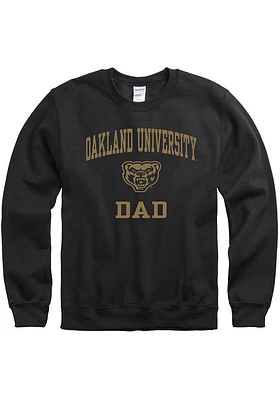 Oakland University Golden Grizzlies Mens Black Dad Number One Long Sleeve Crew Sweatshirt