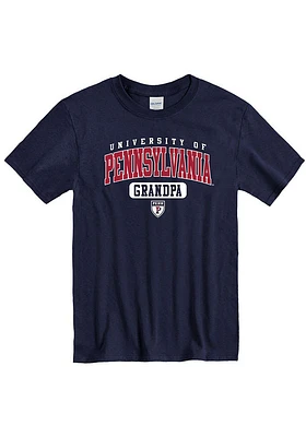 Pennsylvania Quakers Navy Blue Grandpa Pill Short Sleeve T Shirt