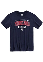 Pennsylvania Quakers Navy Blue Grandpa Pill Short Sleeve T Shirt