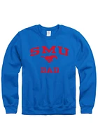 SMU Mustangs Mens Blue Dad Number One Long Sleeve Crew Sweatshirt