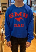 SMU Mustangs Mens Blue Dad Number One Long Sleeve Crew Sweatshirt