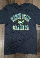 Wayne State Warriors Charcoal Grandpa Number One Short Sleeve T Shirt