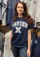 Xavier Musketeers Navy Blue Arch Logo Short Sleeve T Shirt