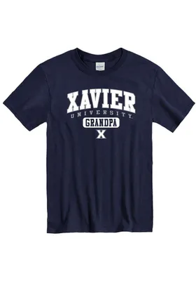 Xavier Musketeers Navy Blue Stacked Grandpa Graphic Short Sleeve T Shirt