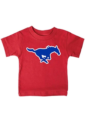 SMU Mustangs Infant Primay Logo Short Sleeve T-Shirt Red