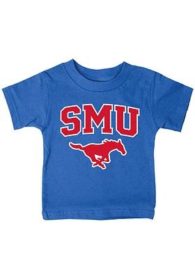 SMU Mustangs Infant Arch Mascot Short Sleeve T-Shirt Blue