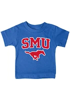 SMU Mustangs Infant Arch Mascot Short Sleeve T-Shirt Blue