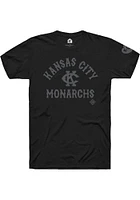 Rally Kansas City Monarchs Black Mono Number 1 Graphic Short Sleeve Fashion T Shirt