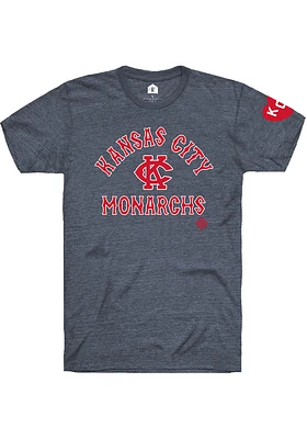 Rally Kansas City Monarchs Navy Blue Number 1 Graphic Short Sleeve Fashion T Shirt