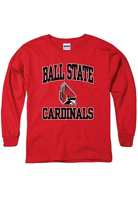 Ball State Cardinals Youth Red No 1 Long Sleeve T-Shirt