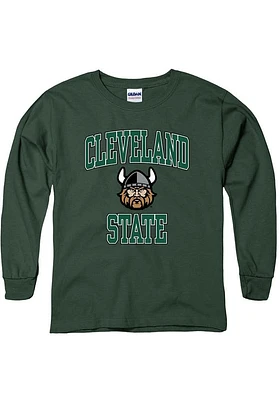 Cleveland State Vikings Youth Green No 1 Long Sleeve T-Shirt