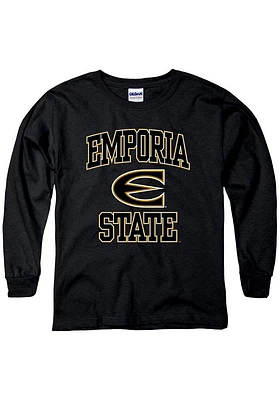 Emporia State Hornets Youth Black No 1 Long Sleeve T-Shirt
