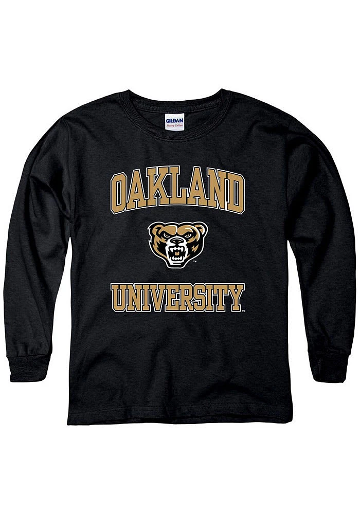 Oakland University Golden Grizzlies Youth Black No 1 Long Sleeve T-Shirt