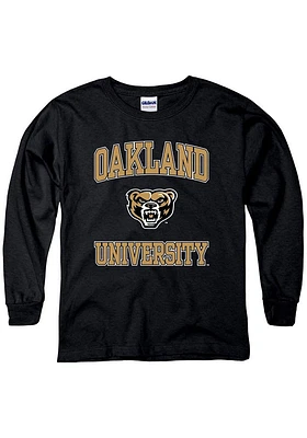 Oakland University Golden Grizzlies Youth Black No 1 Long Sleeve T-Shirt